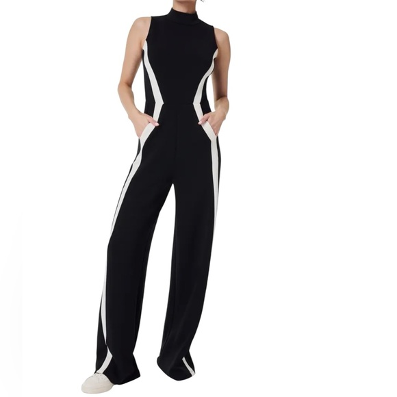 SPANX Pants - SPANX Black and White Airessentials Stripe Jumpsuit